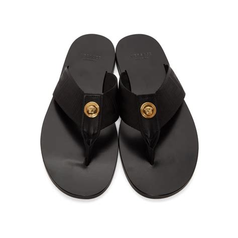 versace men's sandals leather